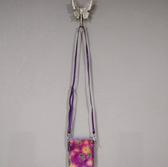 🌺🌴 Aloha From Hawaii Genuine Leather Handtooled Crossbody Bag - Picture 2 of 10